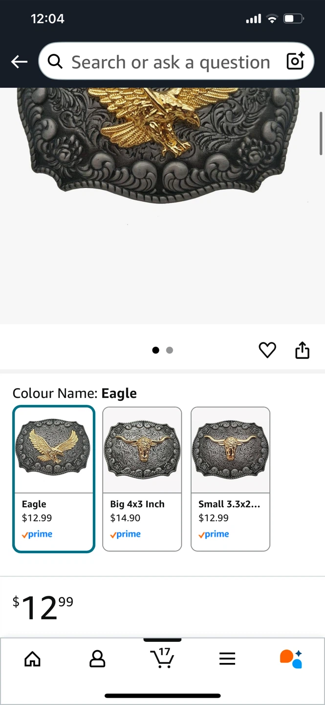 Eagle Design Belt Buckle with Leather Belt - photo 4