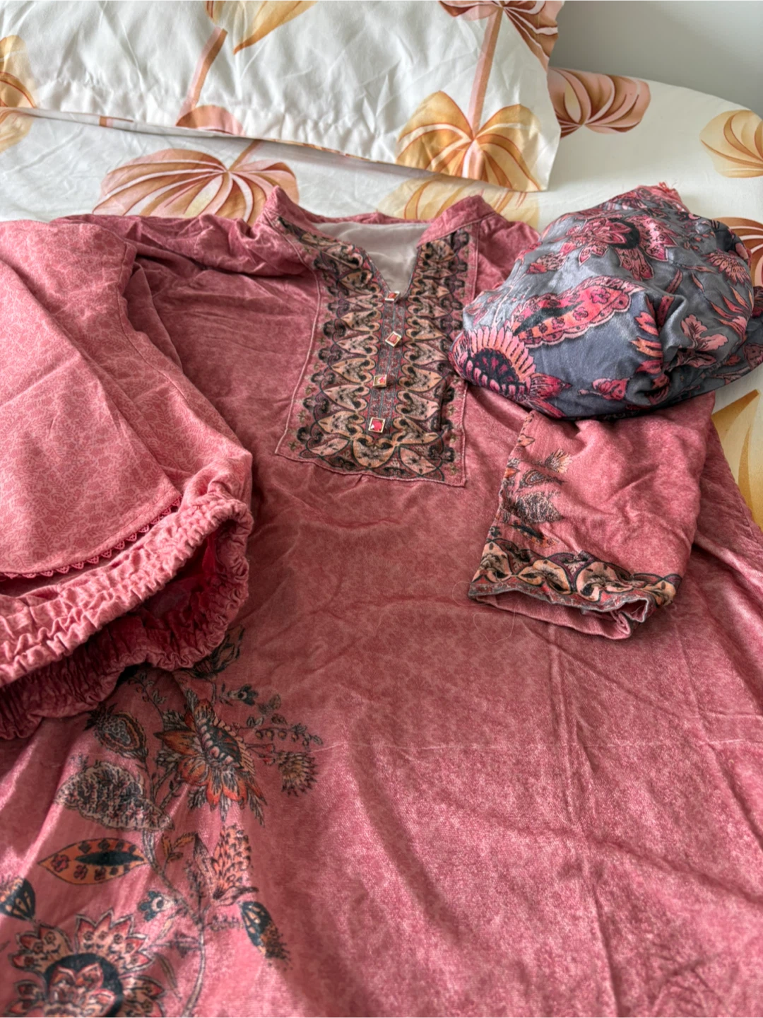 Pink Floral Salwar Kameez Suit