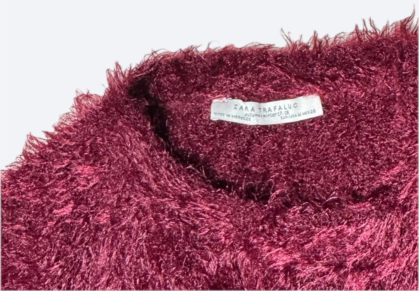 Zara Burgundy Fuzzy Top - Size M - photo 2