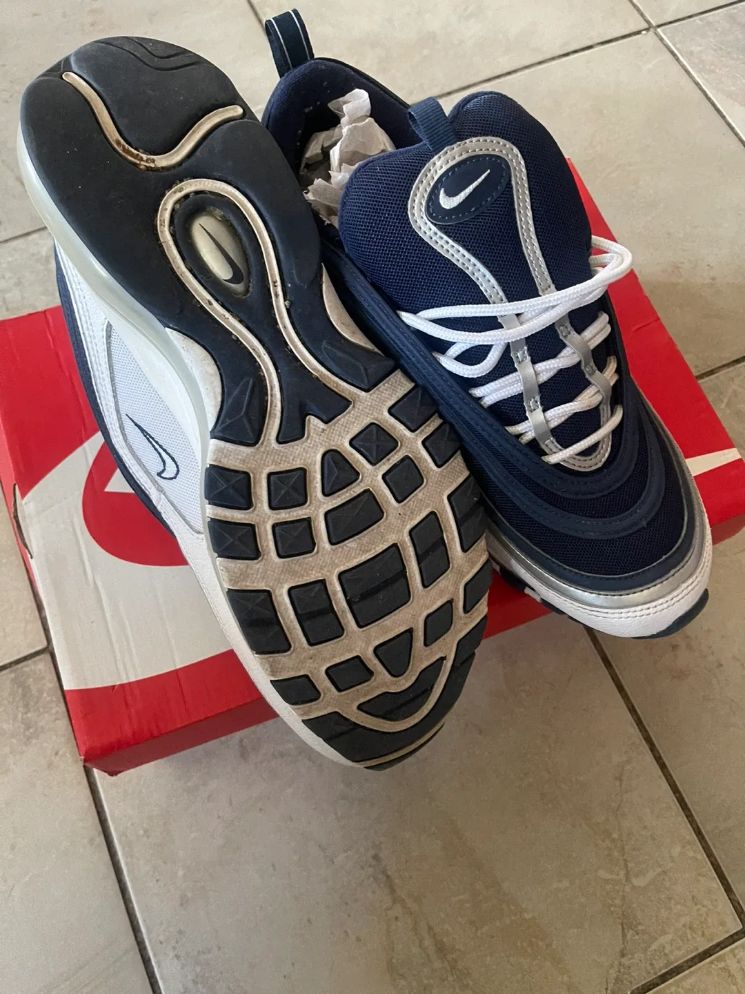 Nike Air Max 97 Navy/Silver, Size 10.5 image indicator(3)