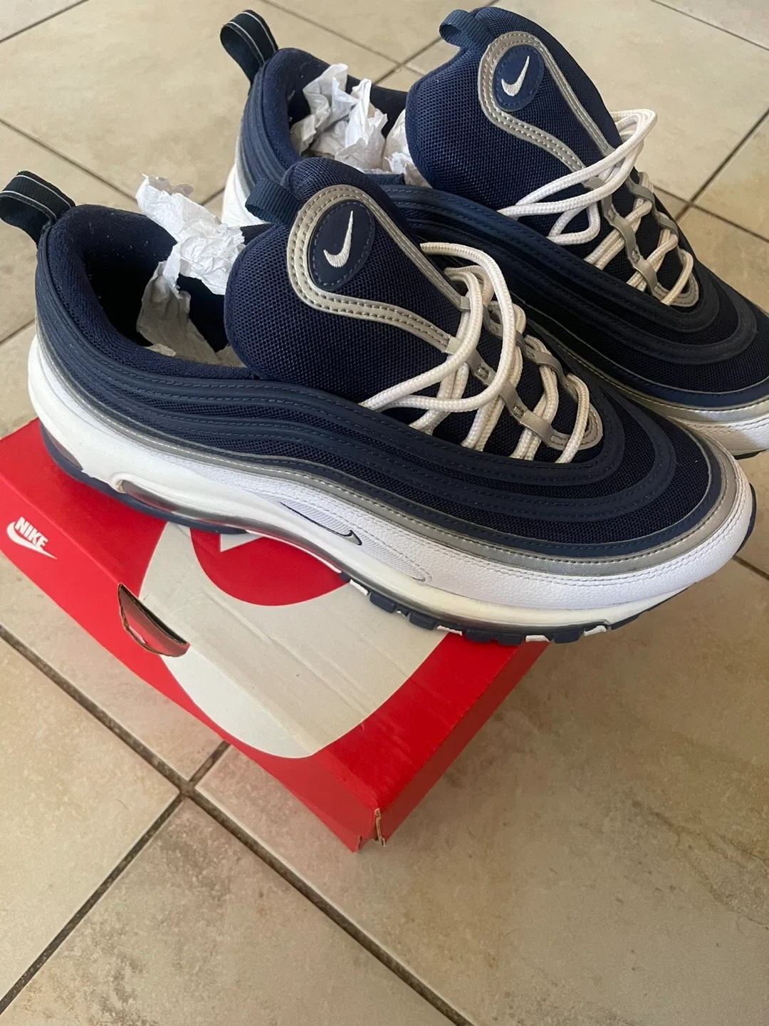 Nike Air Max 97 Navy/Silver, Size 10.5 image indicator(2)