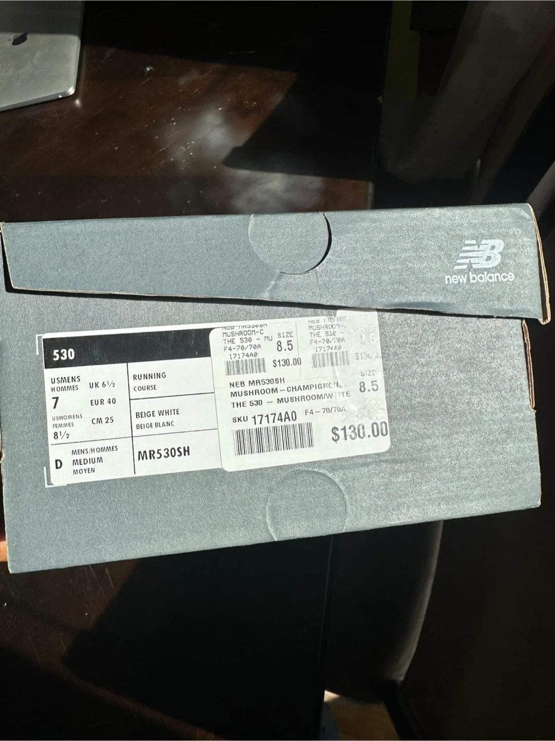 New Balance 530 Cream/White Sneakers size 8.5 image indicator(10)