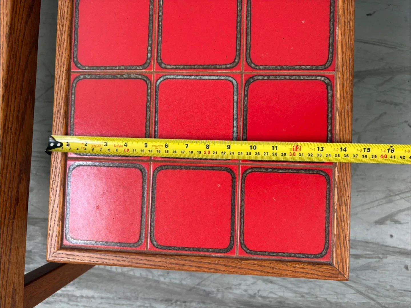Set of Two Red Tile Top End Tables image indicator(9)