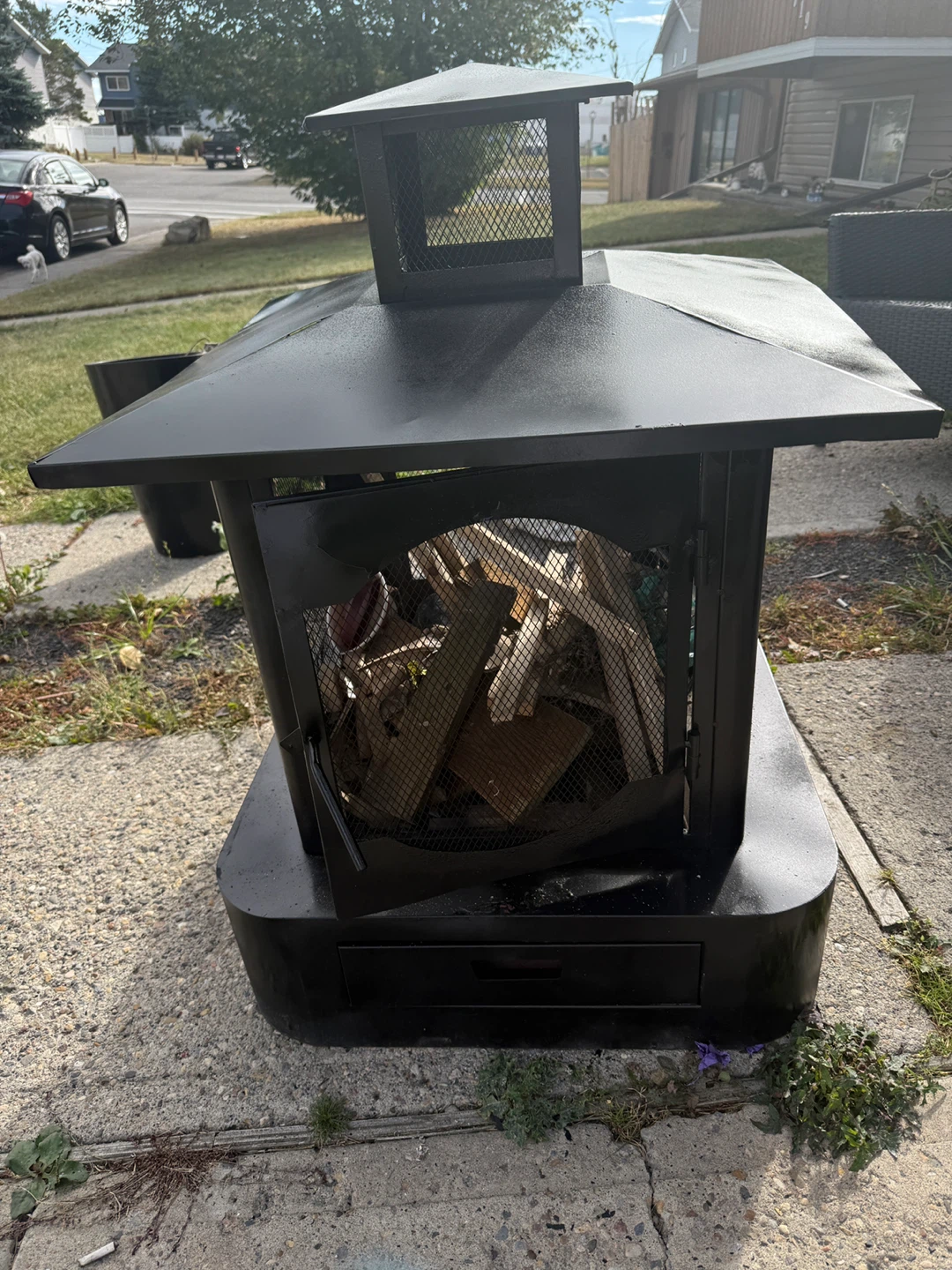Black Outdoor Fire Pit - photo 5