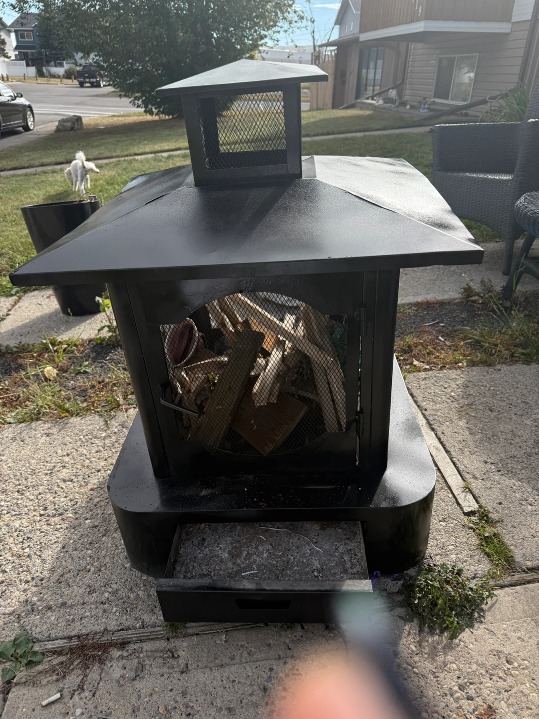 Black Outdoor Fire Pit - photo 2