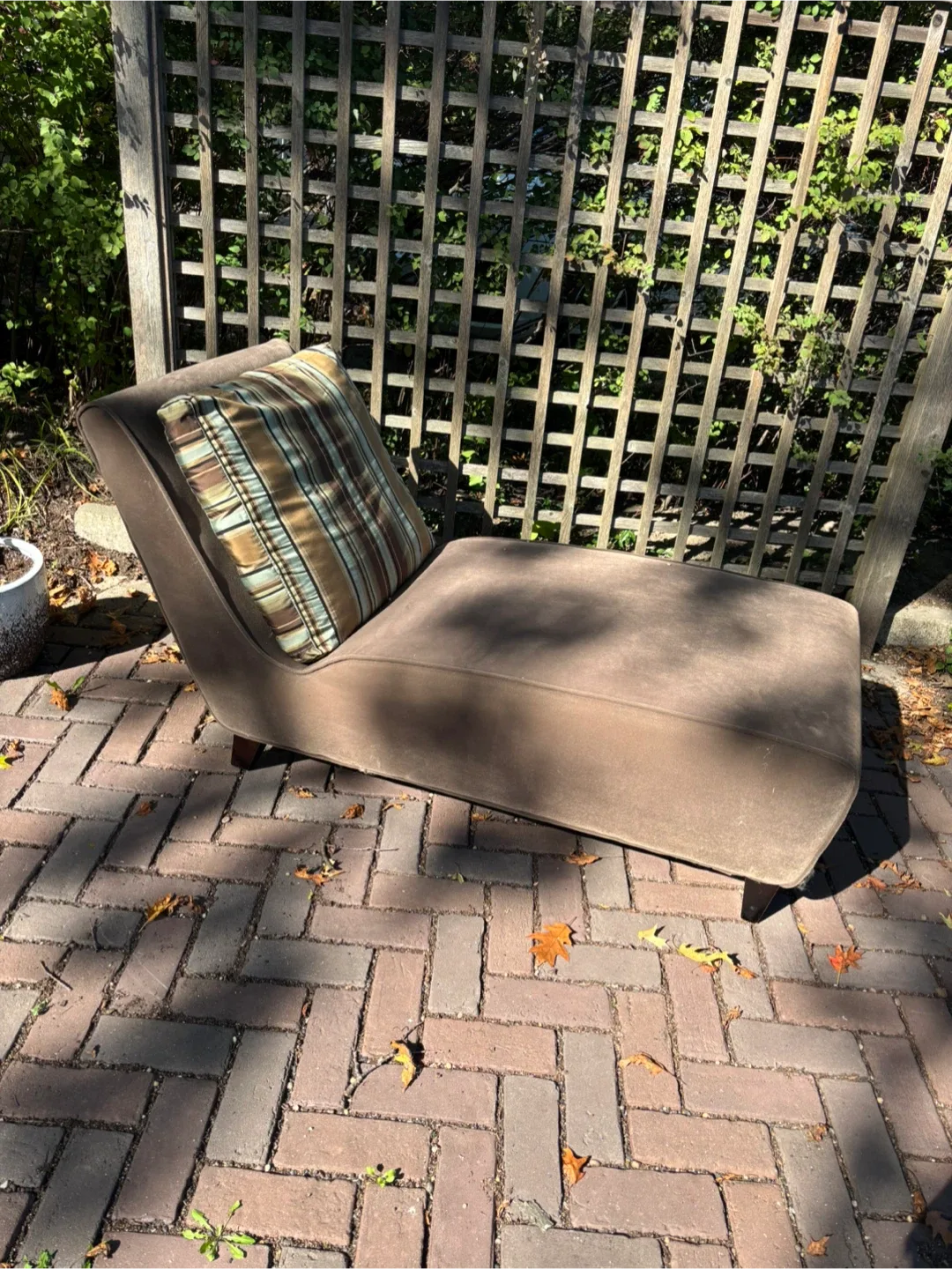 Fawn brown velvet chaise