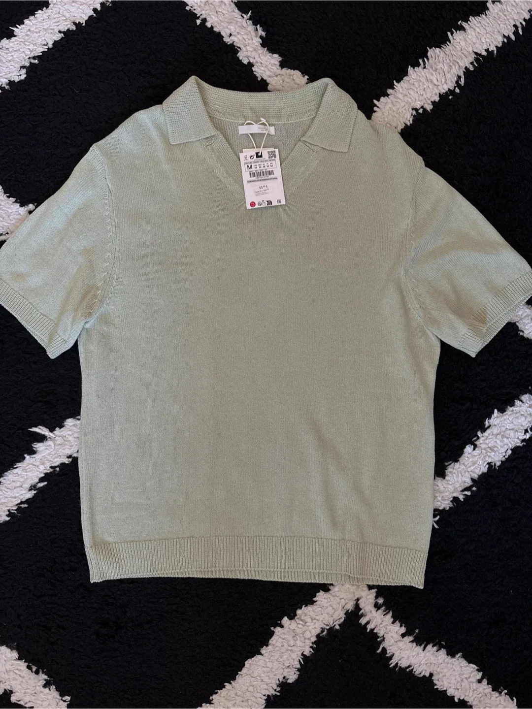 Zara Knit linen Polo Shirt thumbnail