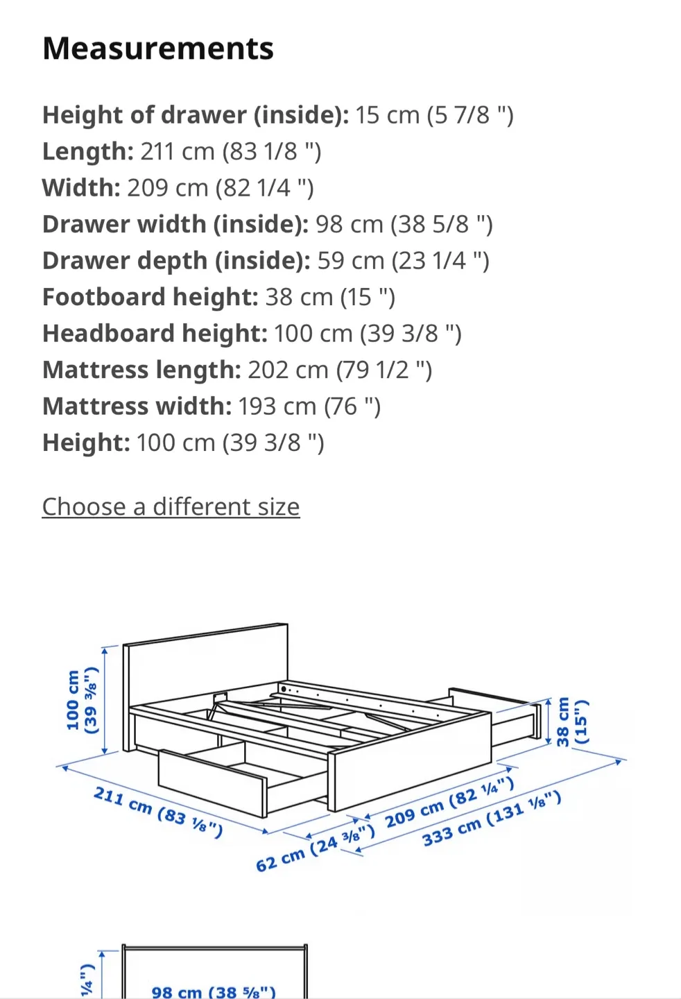 IKEA Malm King Bed Frame with Storage - Dark Brown image indicator(6)