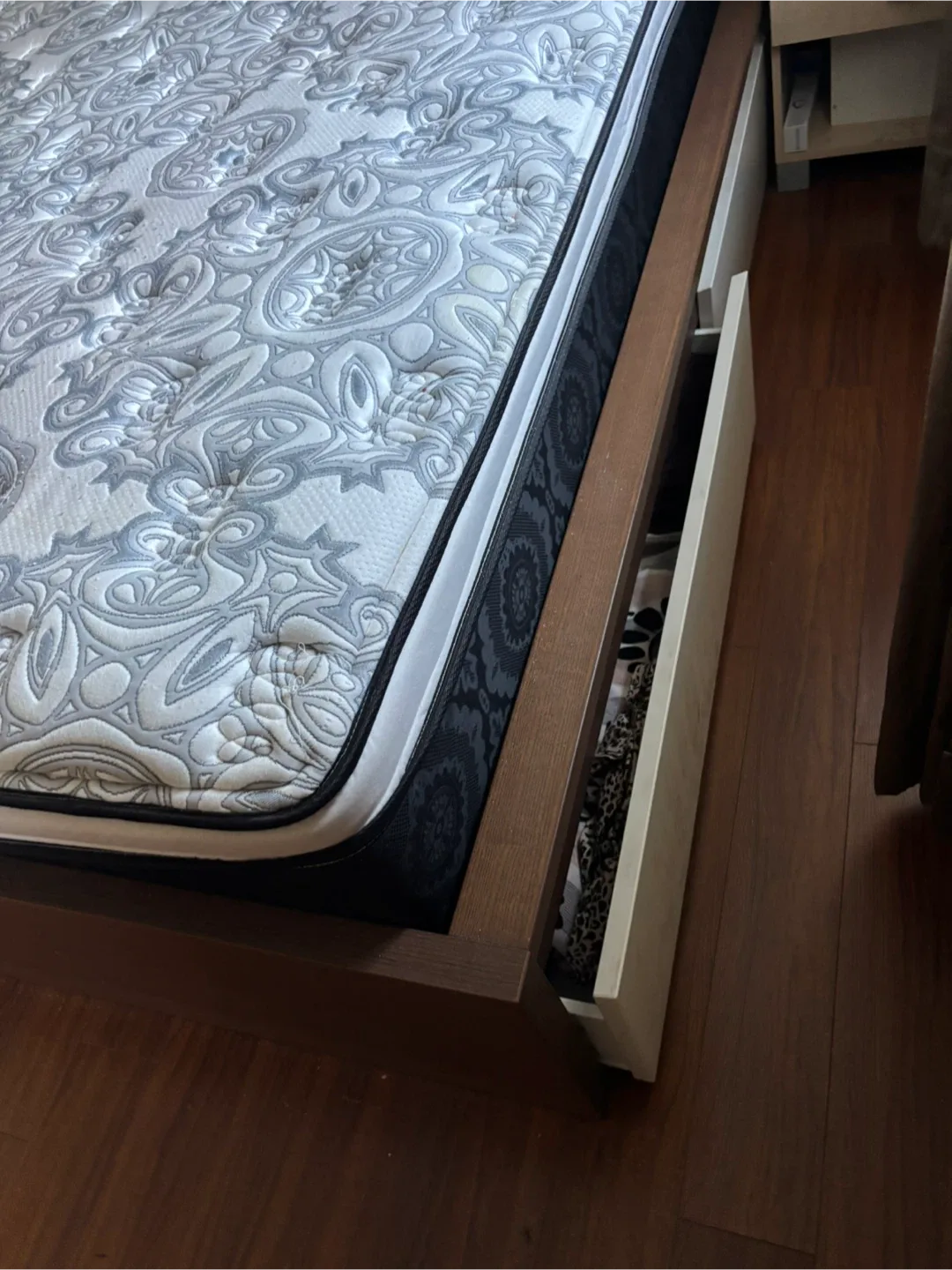 IKEA Malm King Bed Frame with Storage - Dark Brown image indicator(4)