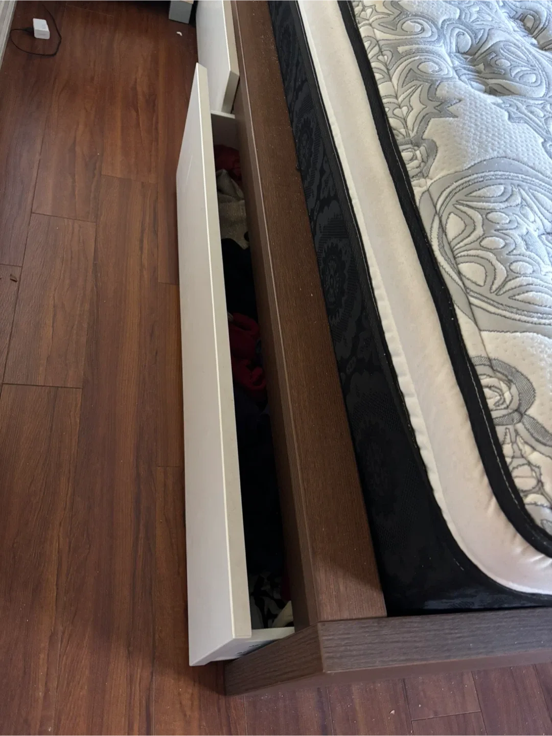 IKEA Malm King Bed Frame with Storage - Dark Brown image indicator(5)