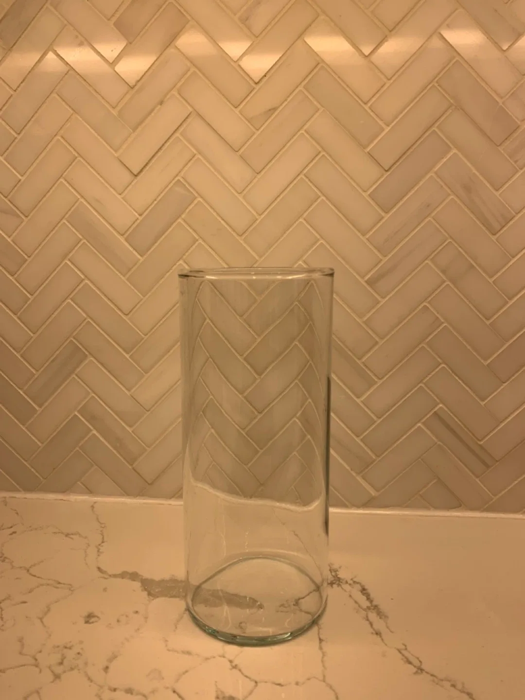Clear Glass Cylinder Vase- 9” height thumbnail