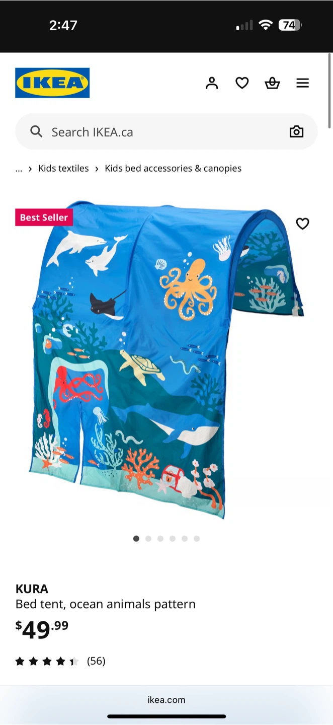 IKEA KURA Bed Tent - Ocean Animals Pattern