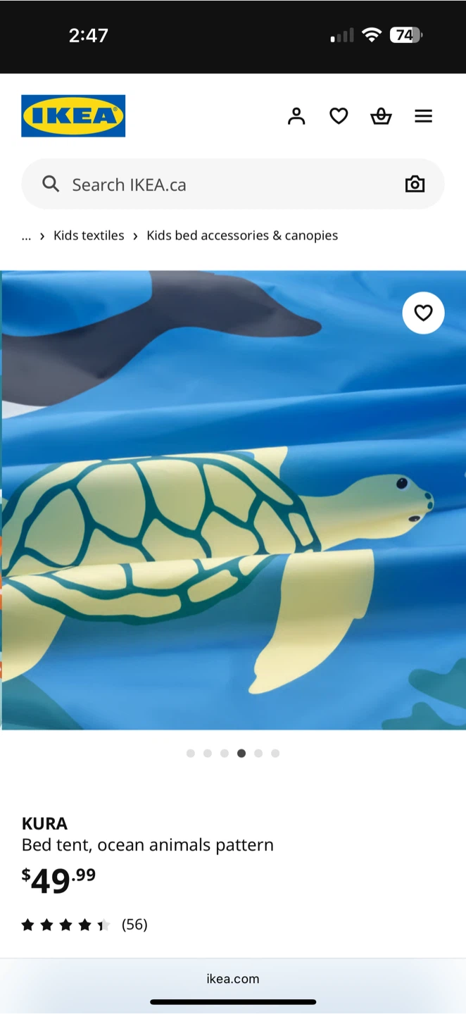 IKEA KURA Bed Tent - Ocean Animals Pattern - photo 4