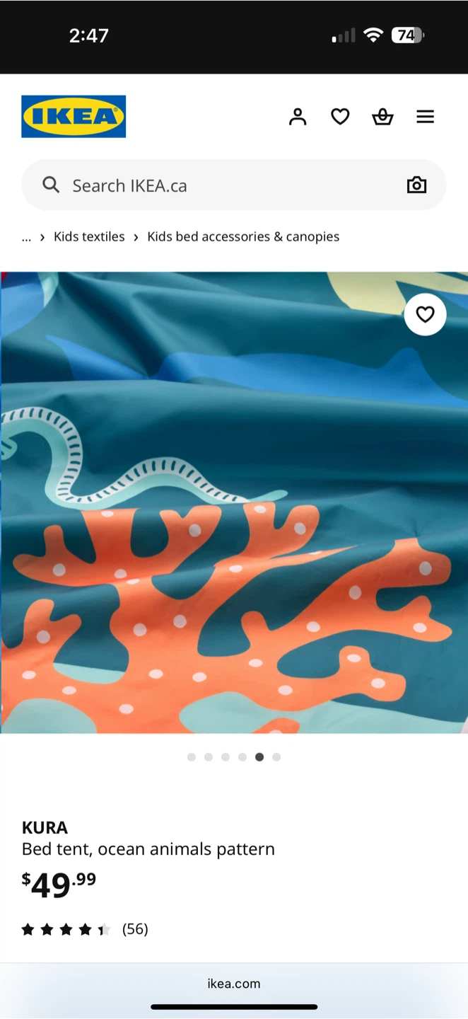 IKEA KURA Bed Tent - Ocean Animals Pattern - photo 5