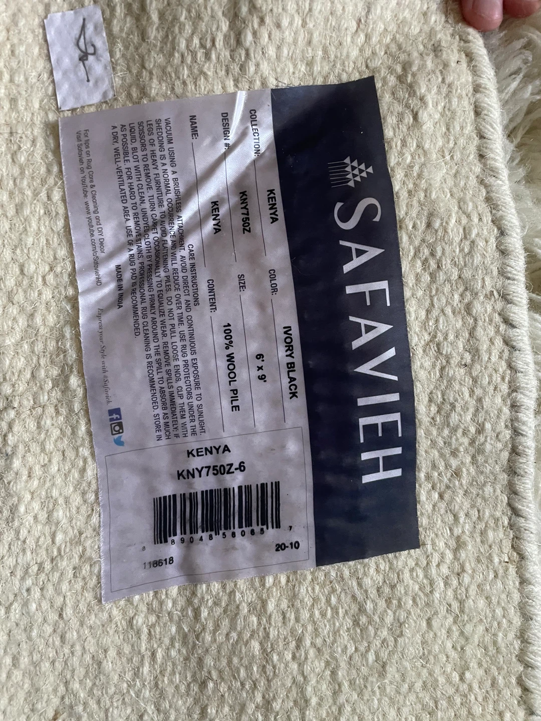 Safavieh Kenya Ivory Black Rug (6x9) - photo 3