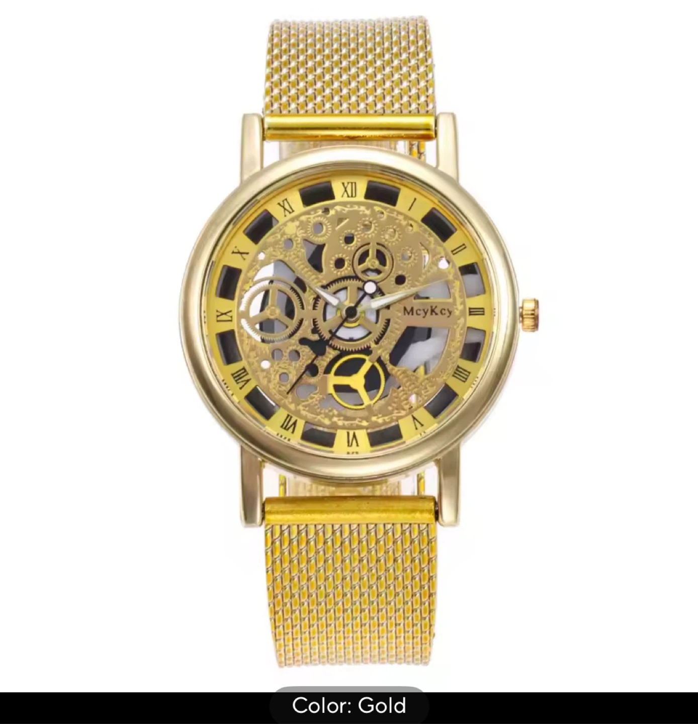 McYKey Gold Skeleton Watch