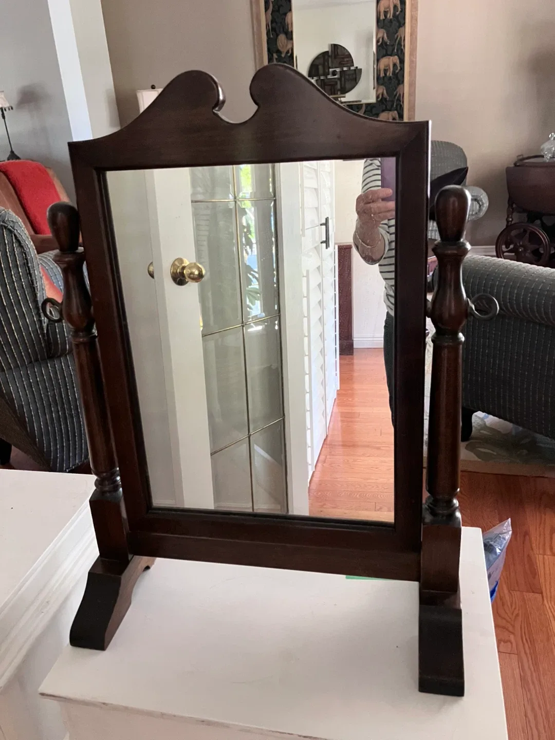Vintage Brown Vanity Mirror thumbnail