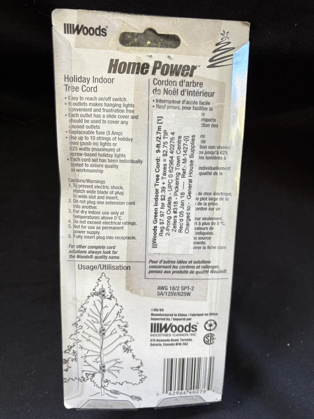 Woods Home Power Indoor Tree Cord - 9 Outlets image indicator(4)