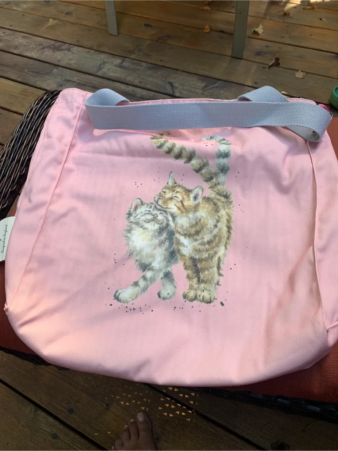 Wrendale Designs Pink Tote Bag with Cat Illustration image indicator(6)