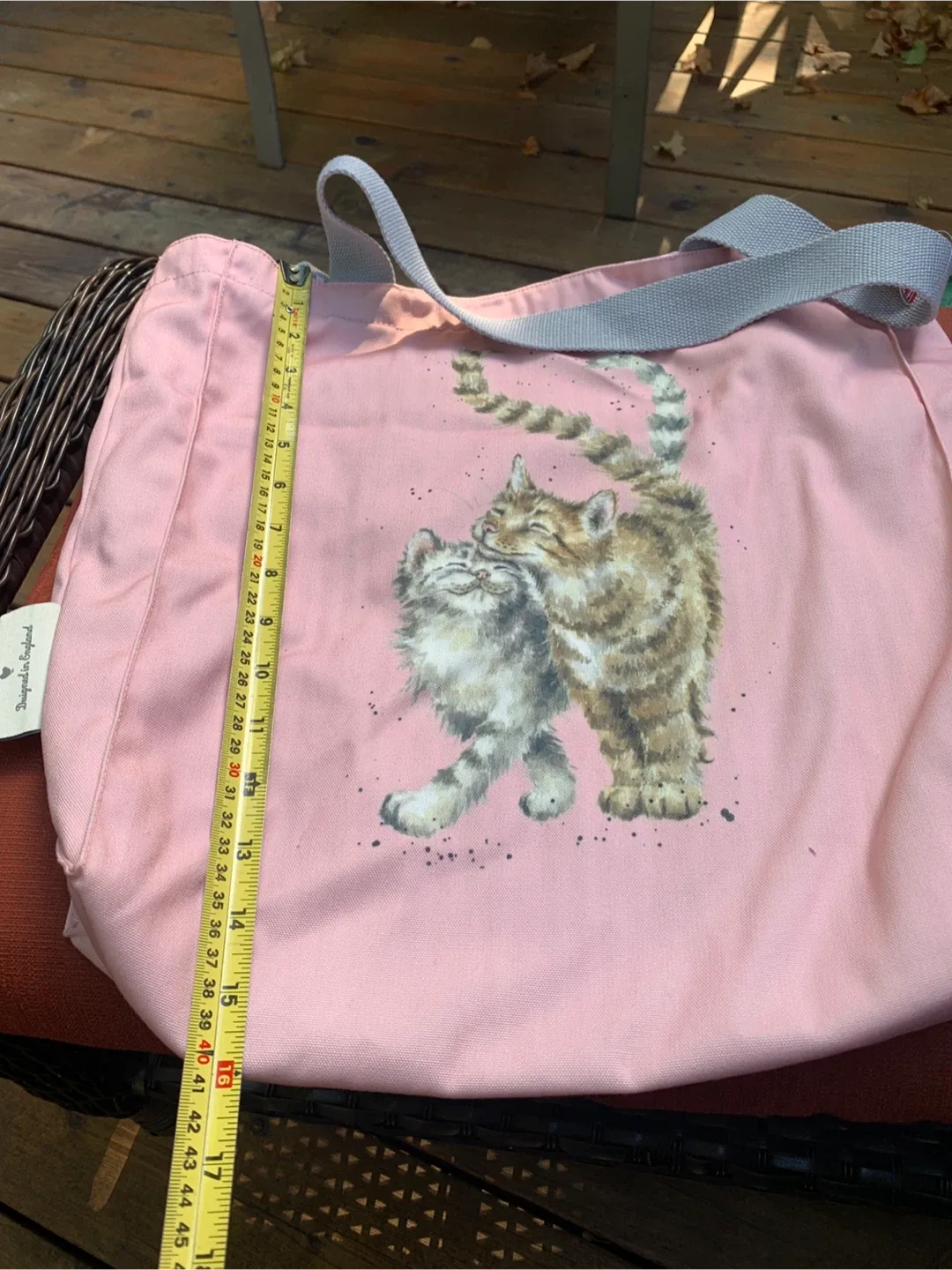 Wrendale Designs Pink Tote Bag with Cat Illustration image indicator(8)