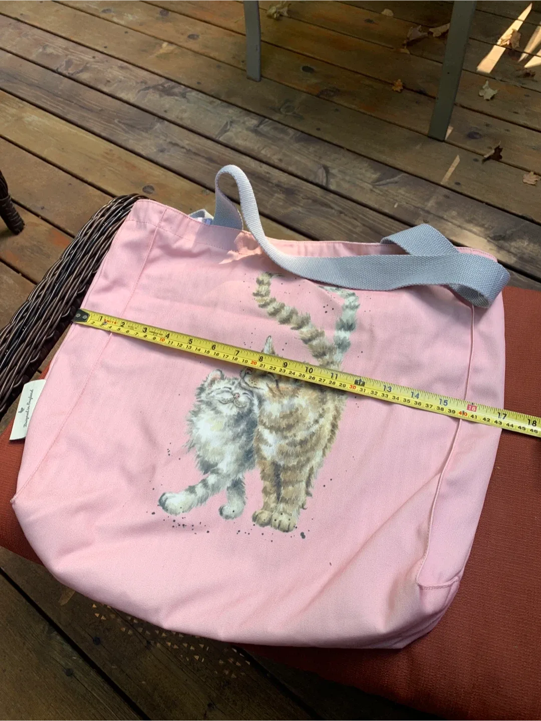 Wrendale Designs Pink Tote Bag with Cat Illustration image indicator(9)