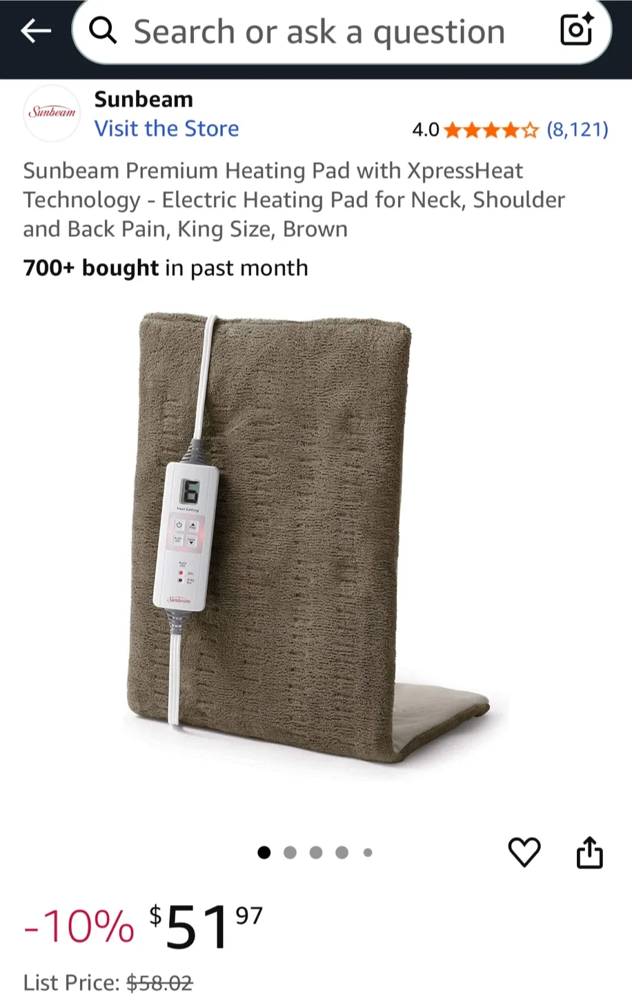 Sunbeam Heating Pad thumbnail