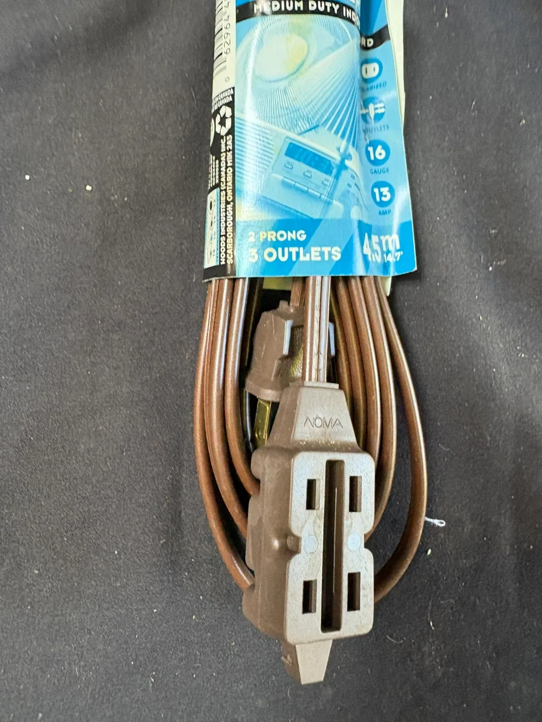 NOMA Home Power 4.5m Extension Cord - Brown image indicator(2)
