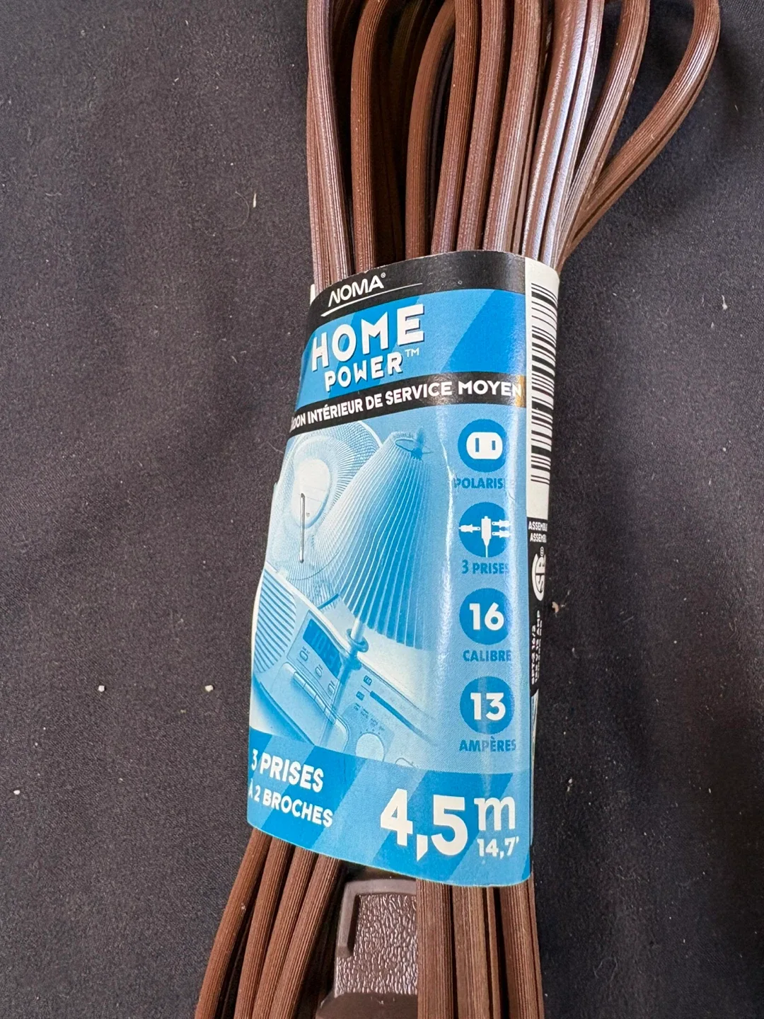 NOMA Home Power 4.5m Extension Cord - Brown image indicator(5)