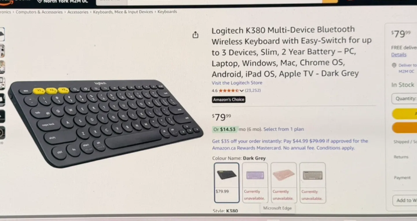 Logitech K380 Multi-Device Bluetooth Keyboard - Dark Grey image indicator(2)