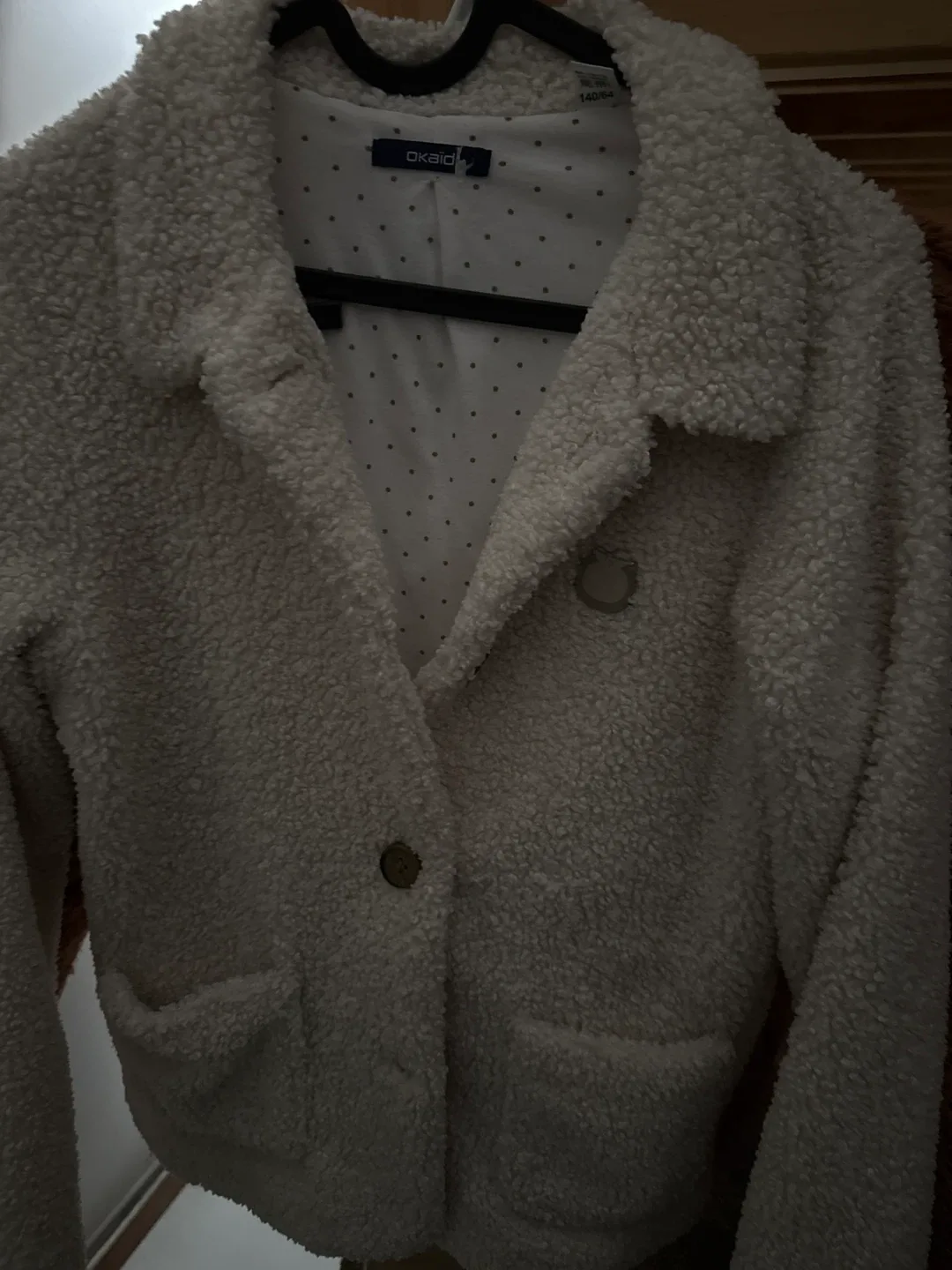 Okaidi Cream Teddy Jacket - Size 140/64 thumbnail
