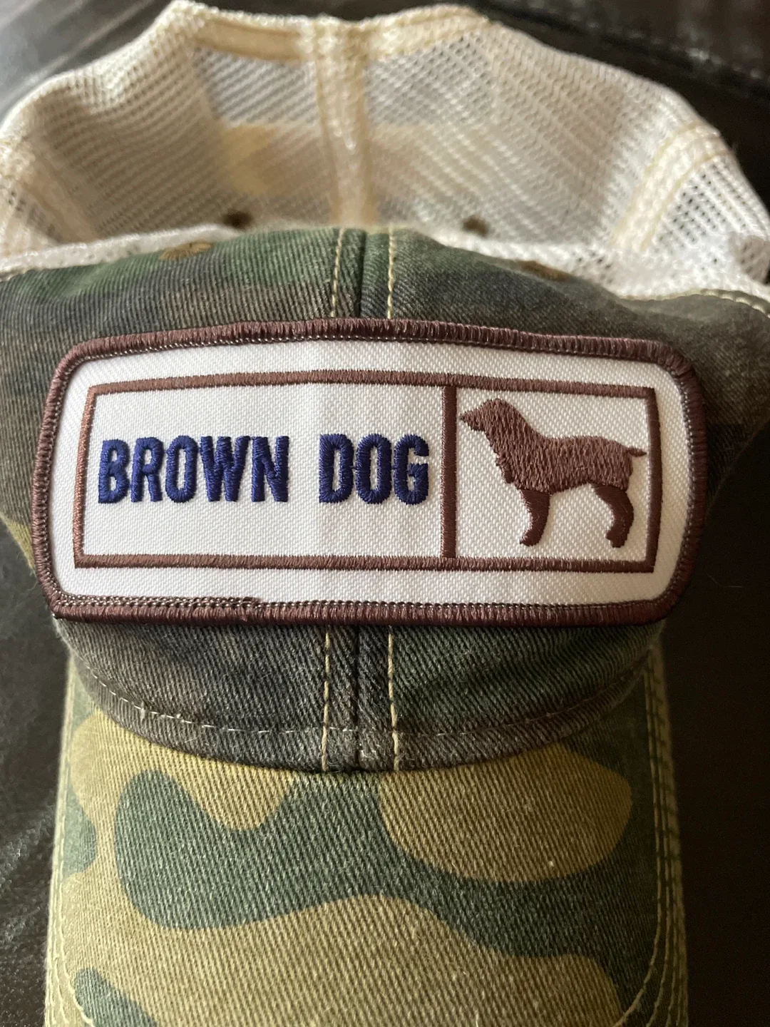 Brown Dog Hosiery Camo Legacy Brand Trucker Hat image indicator(3)
