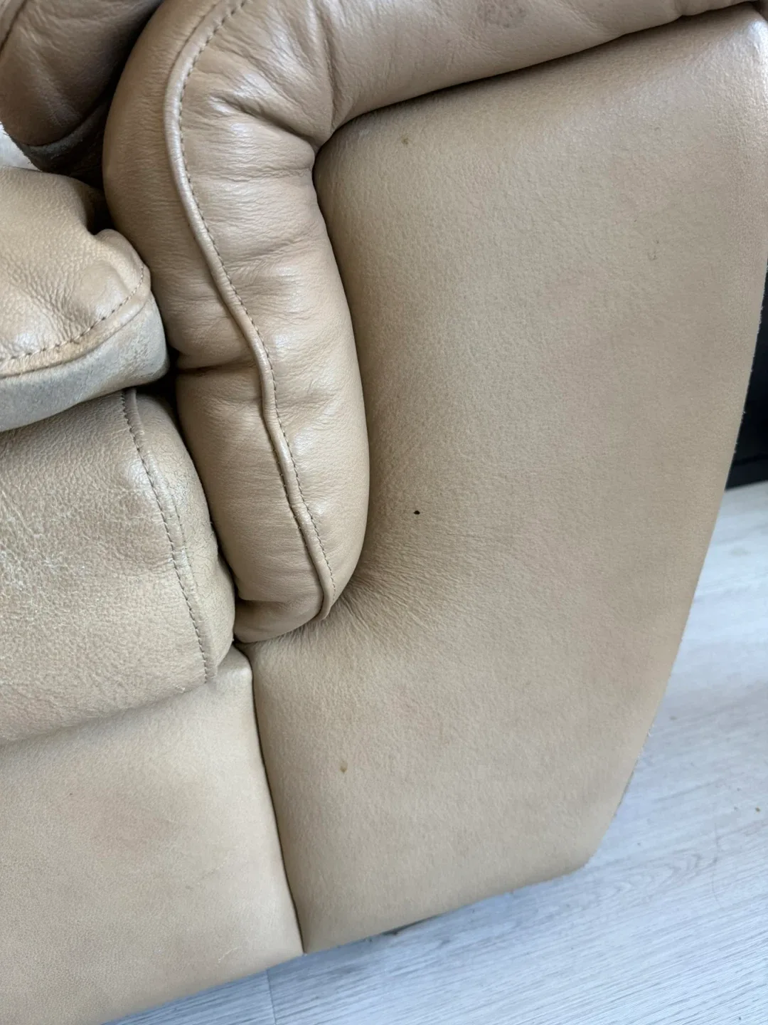 Leather Loveseat Sofa - Beige image indicator(2)
