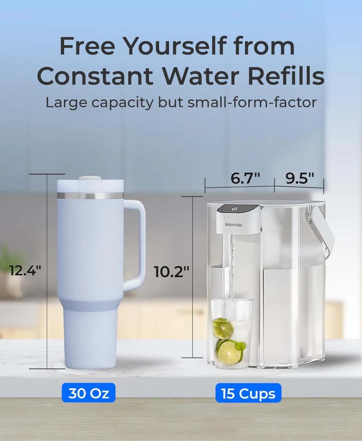 New Waterdrop Water Filtration Dispenser - 15 Cups - photo 5