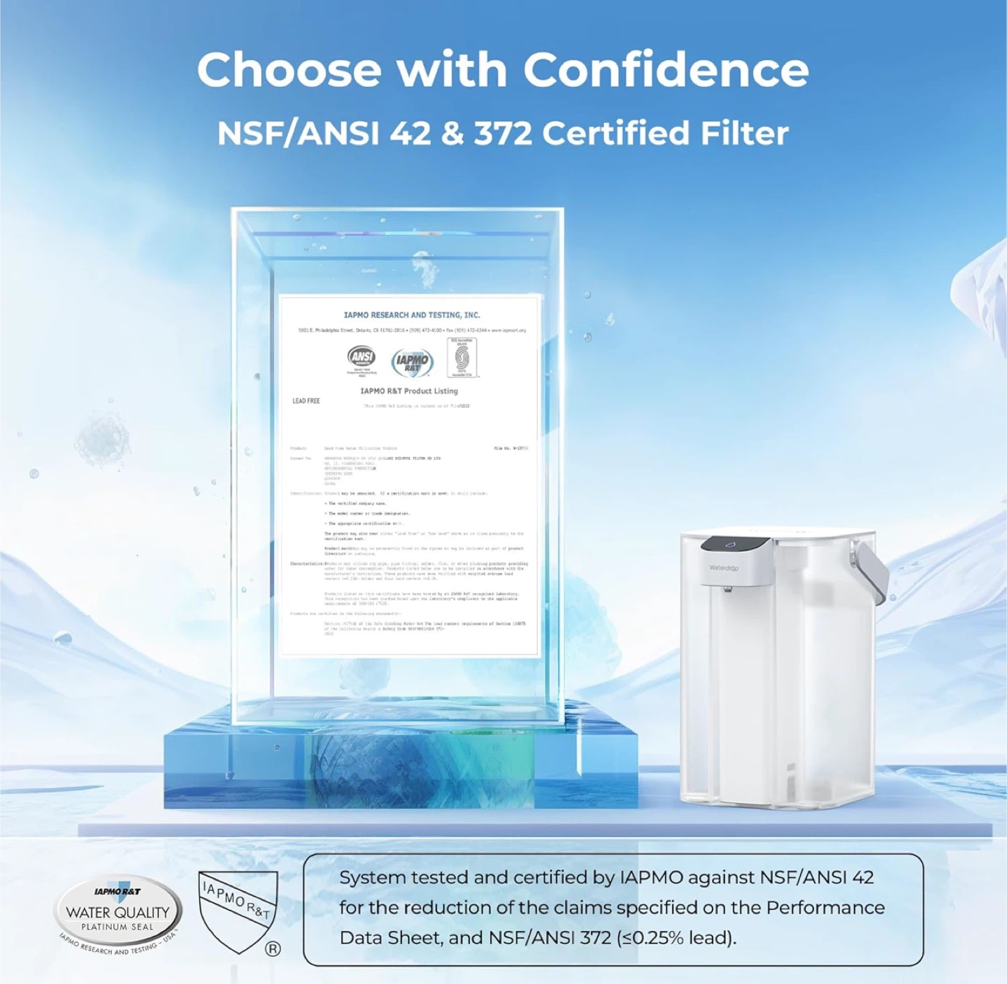New Waterdrop Water Filtration Dispenser - 15 Cups - photo 4