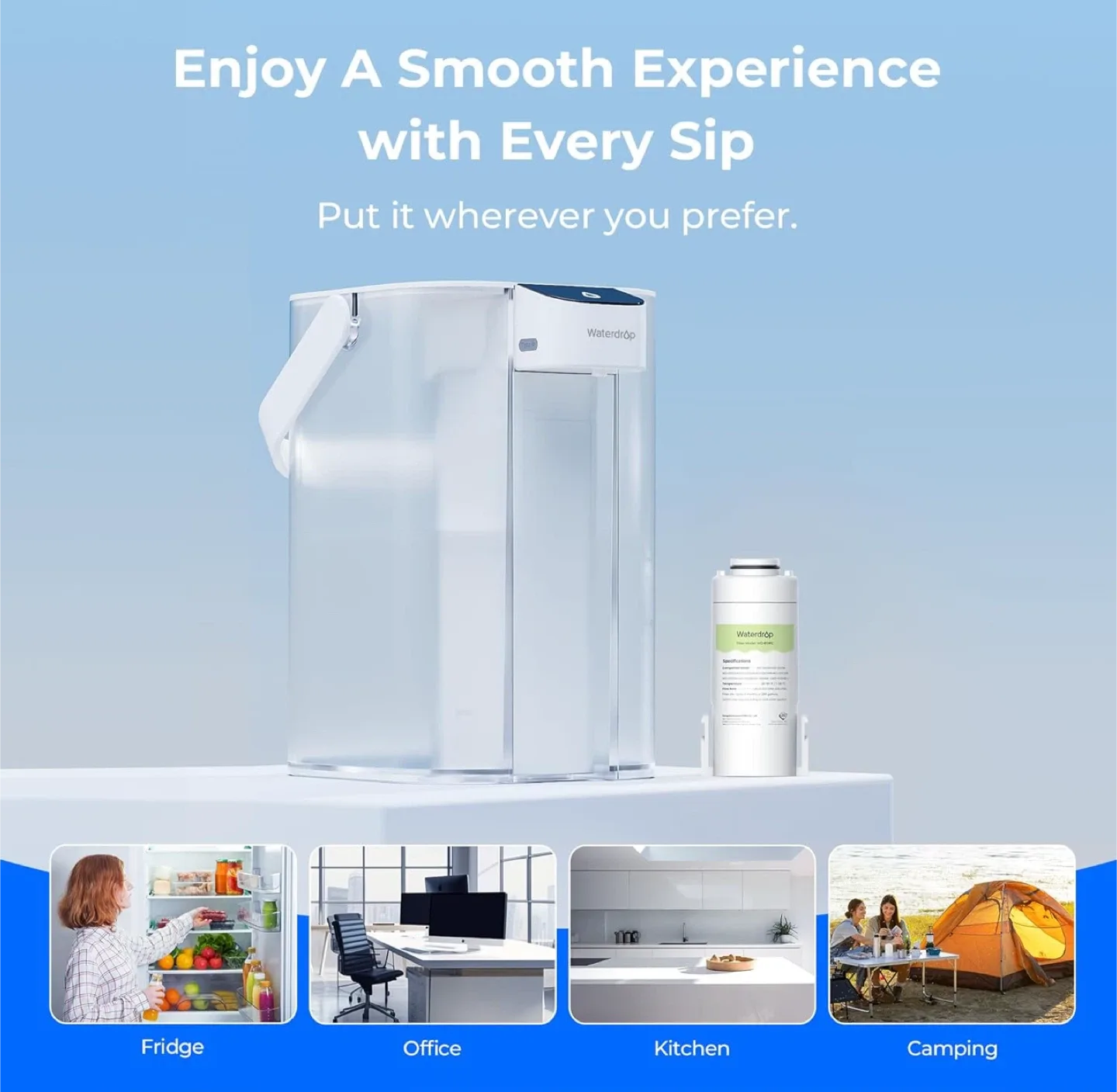 New Waterdrop Water Filtration Dispenser - 15 Cups image indicator(9)