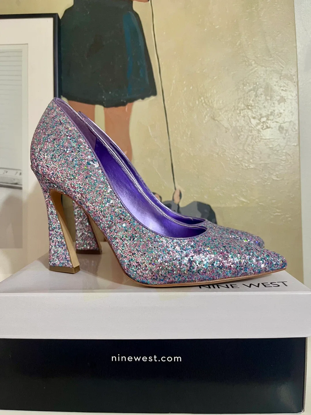 Nine West Glitter Heels - Size 8M thumbnail