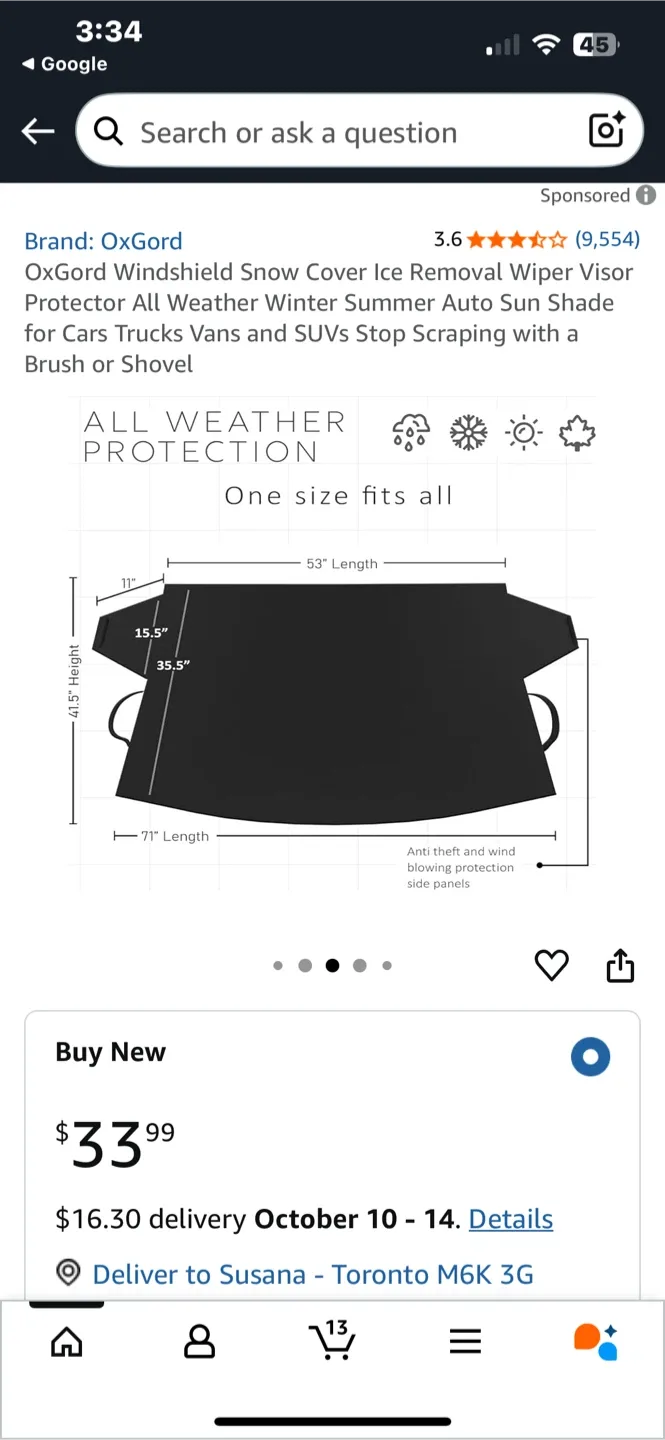 OxGord Weather Cover - Fits Cars, SUVs, Trucks image indicator(9)