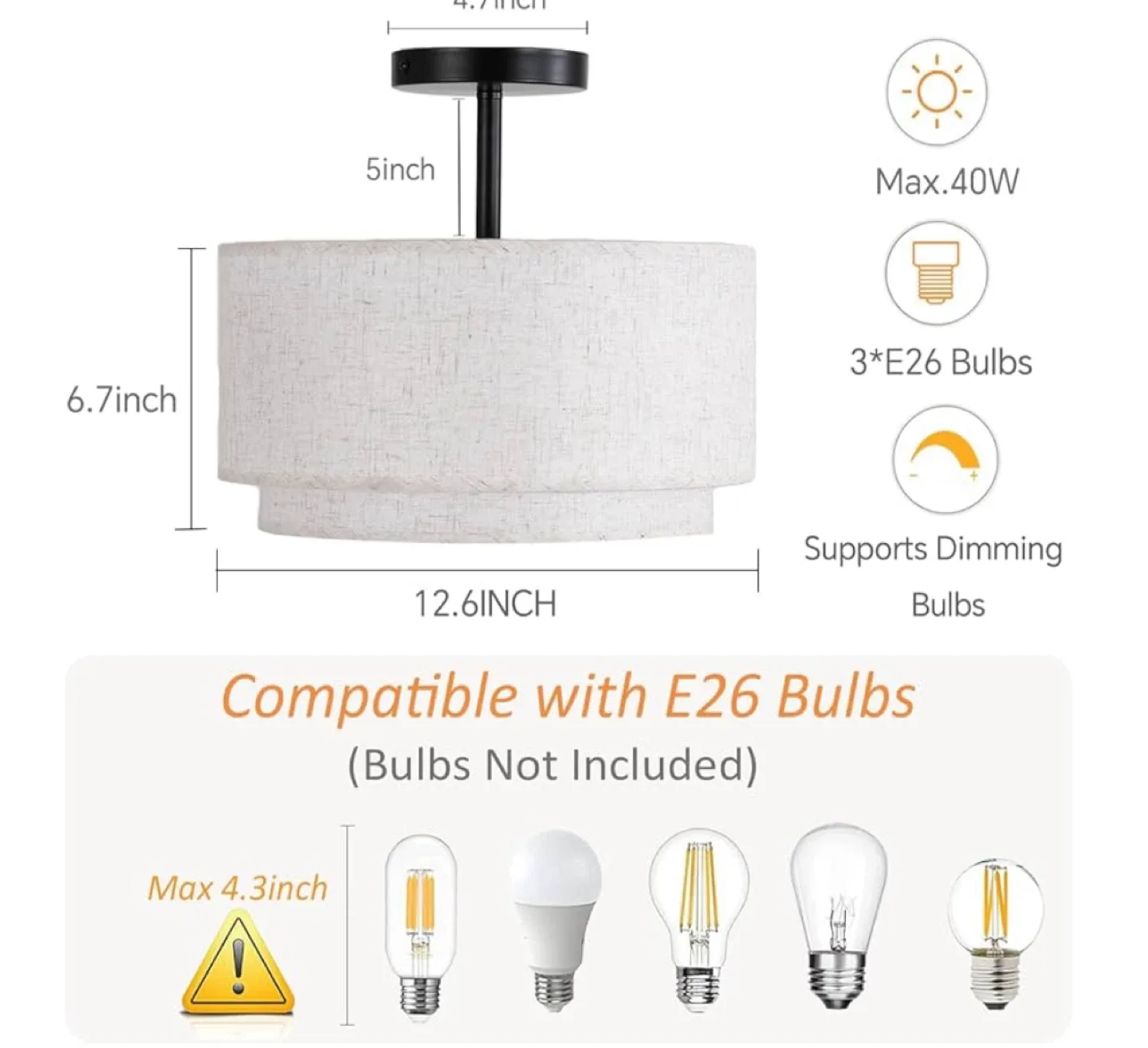 Flush Mount Ceiling Light Fixture image indicator(2)