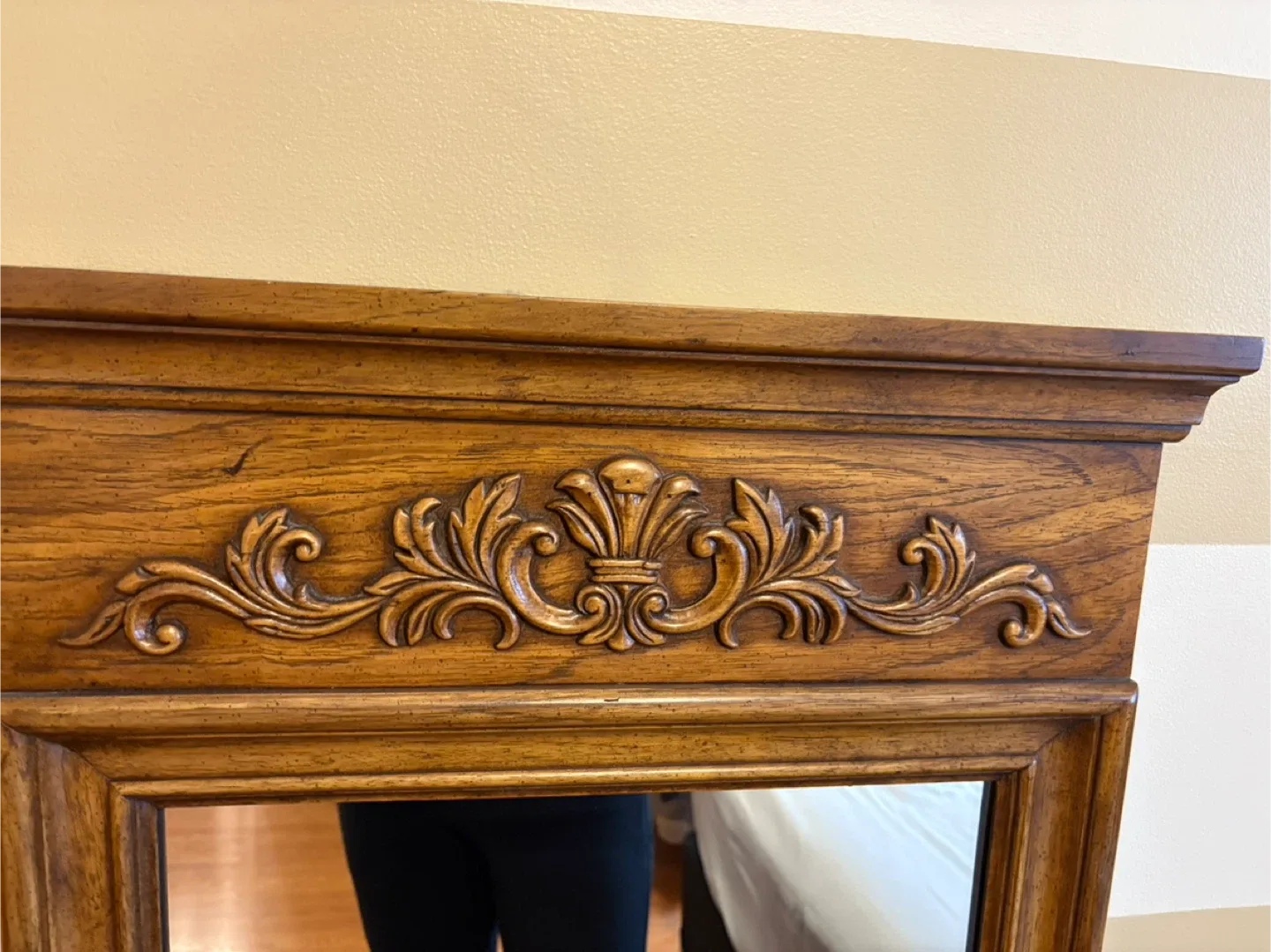 2 Ornate Wood Framed Wall Mirror (vintage) image indicator(2)