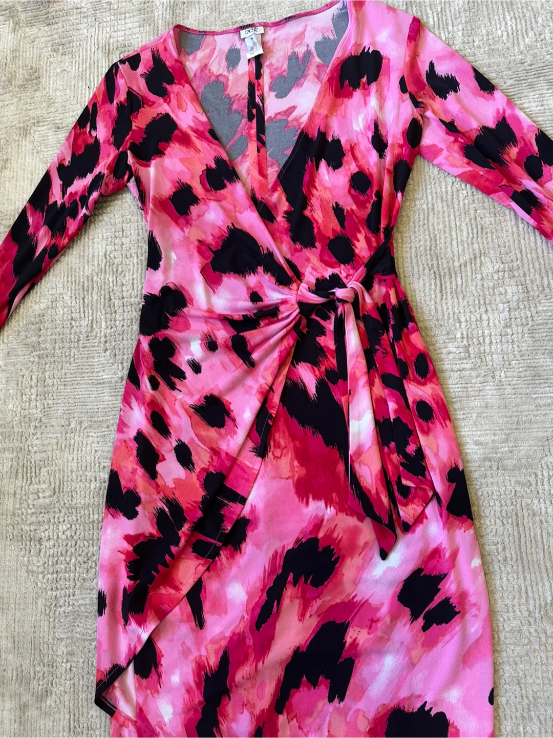 Cache Pink & Black Wrap Dress - Size M - photo 2