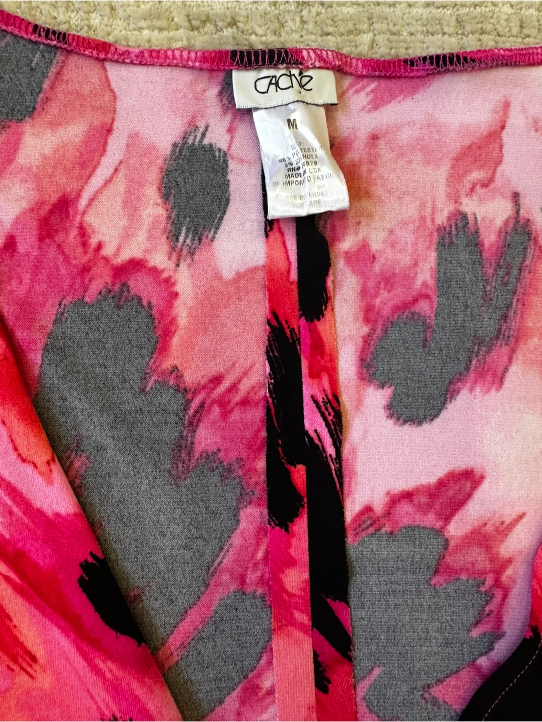 Cache Pink & Black Wrap Dress - Size M - photo 3
