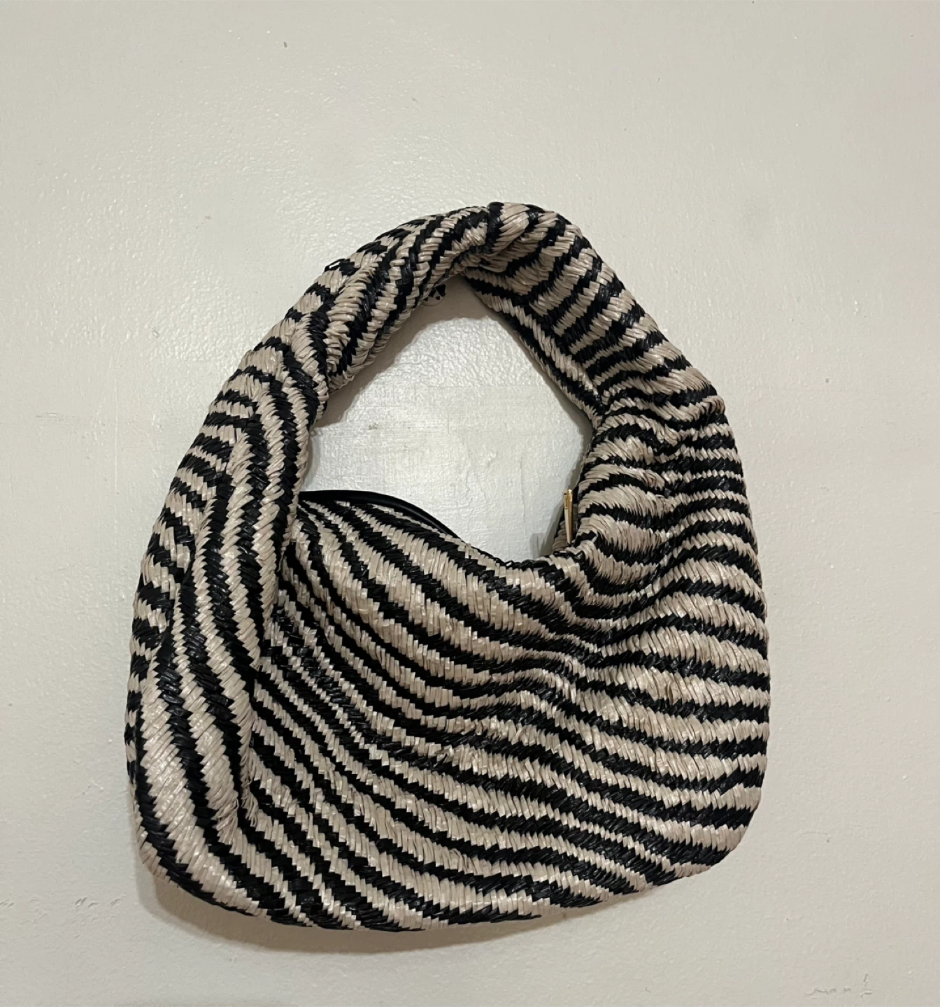 Striped Woven Handbag