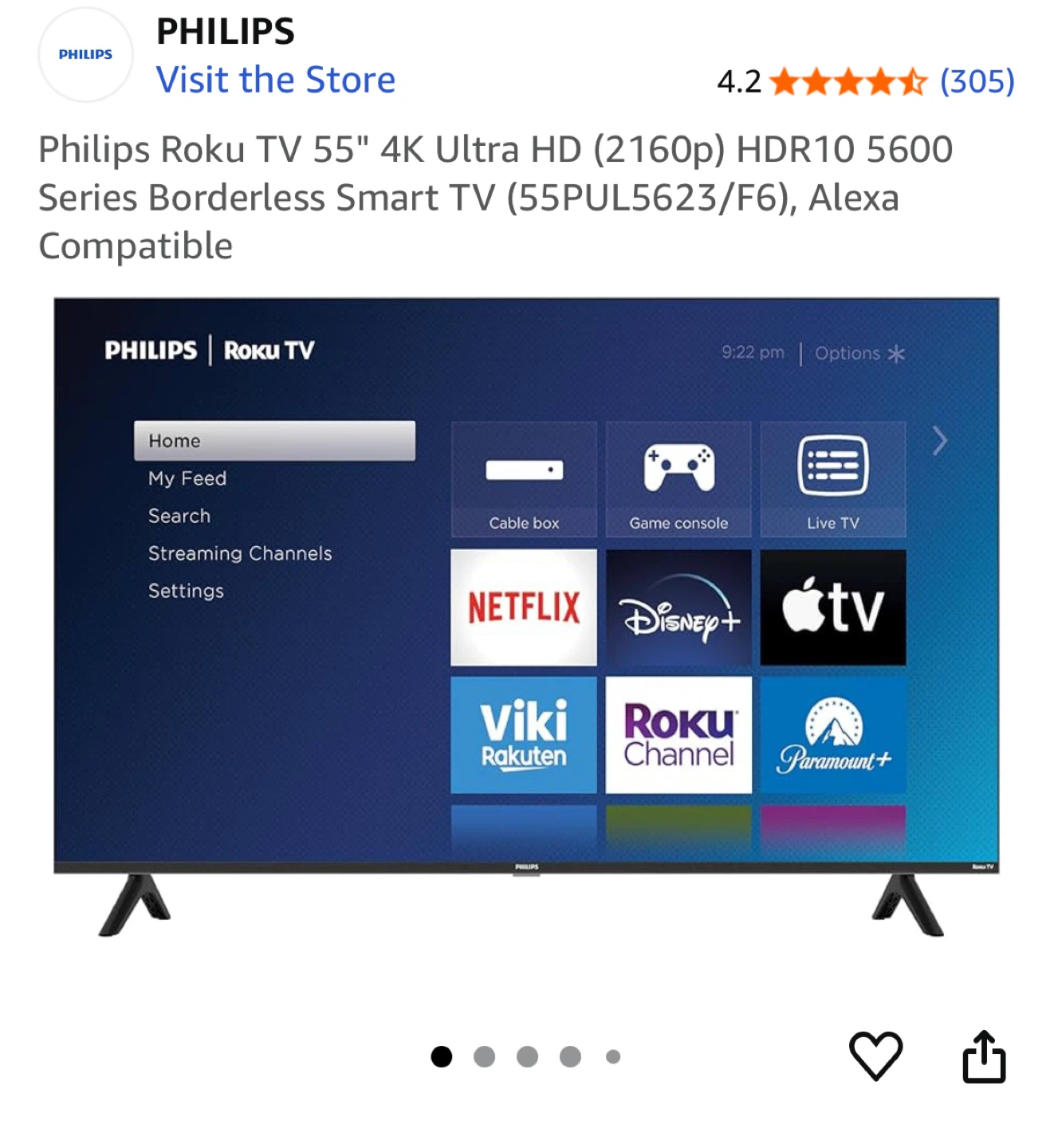 Philips 55" 4K Ultra HD Smart TV + tv stand - photo 4
