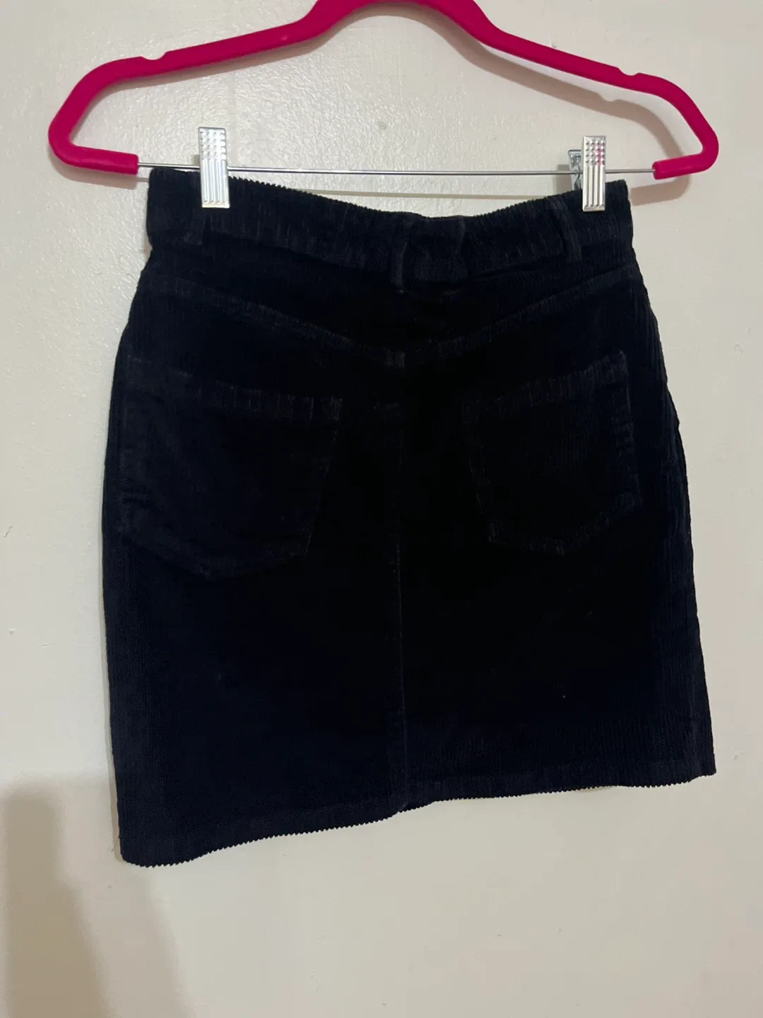 Pieces Black Corduroy Mini Skirt - Size S image indicator(3)