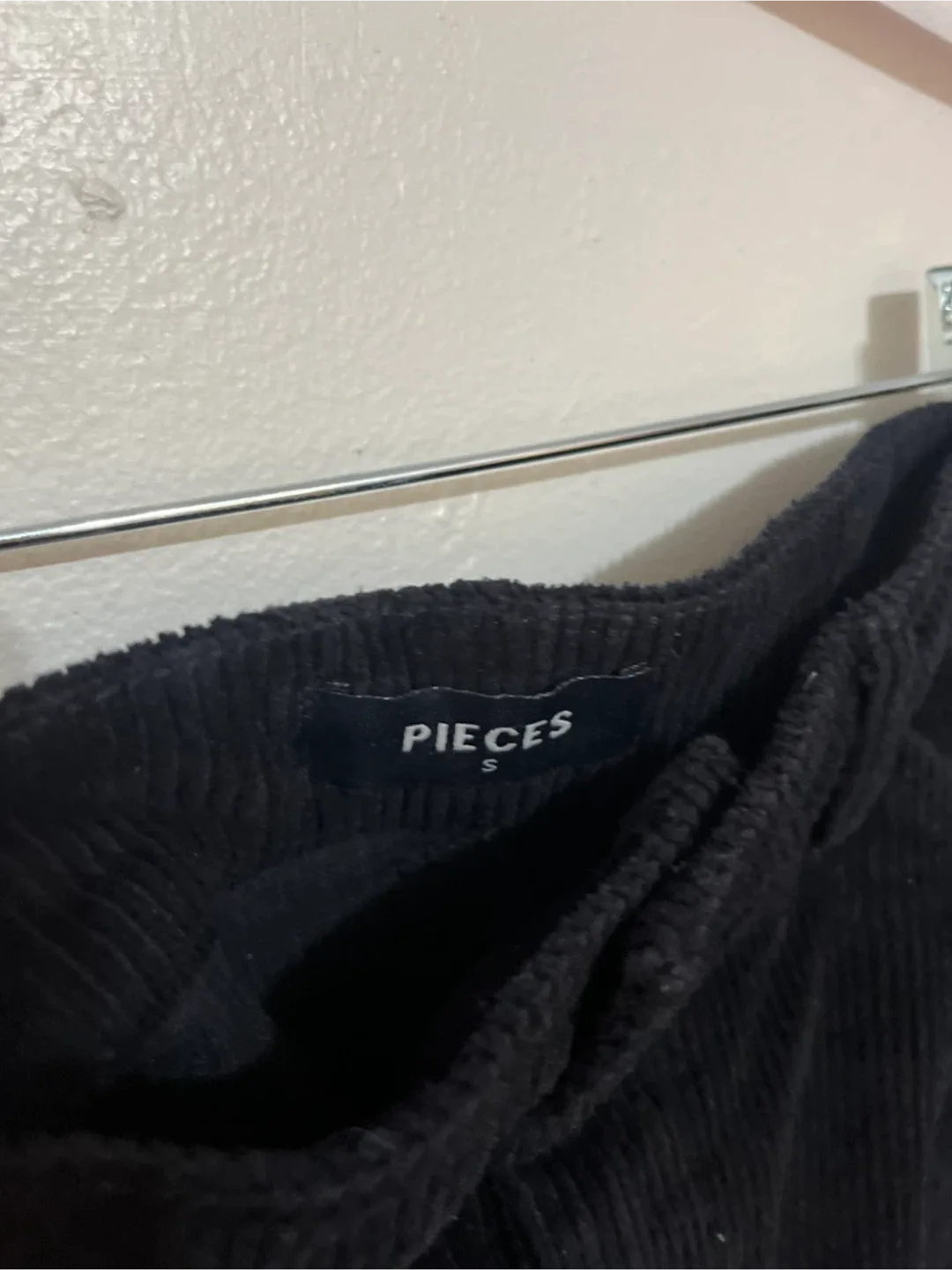 Pieces Black Corduroy Mini Skirt - Size S image indicator(2)