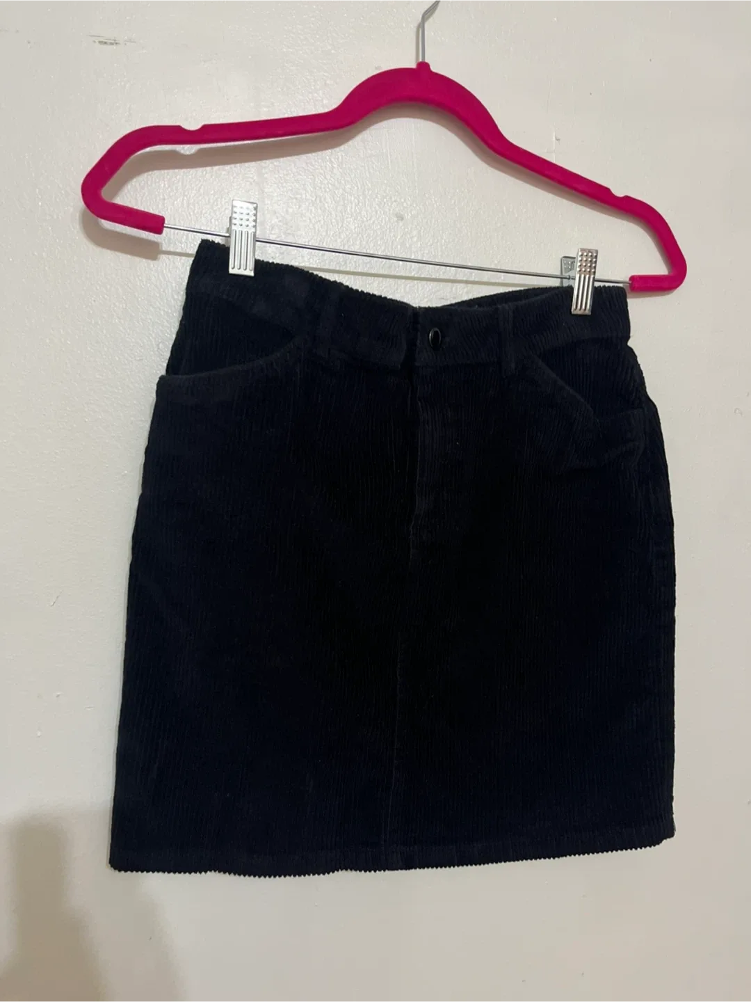 Pieces Black Corduroy Mini Skirt - Size S thumbnail