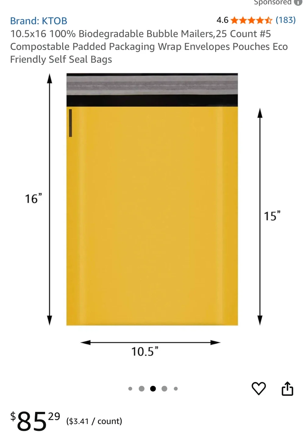 Compostable 10.5x 16 inch Shipping Envelopes image indicator(7)