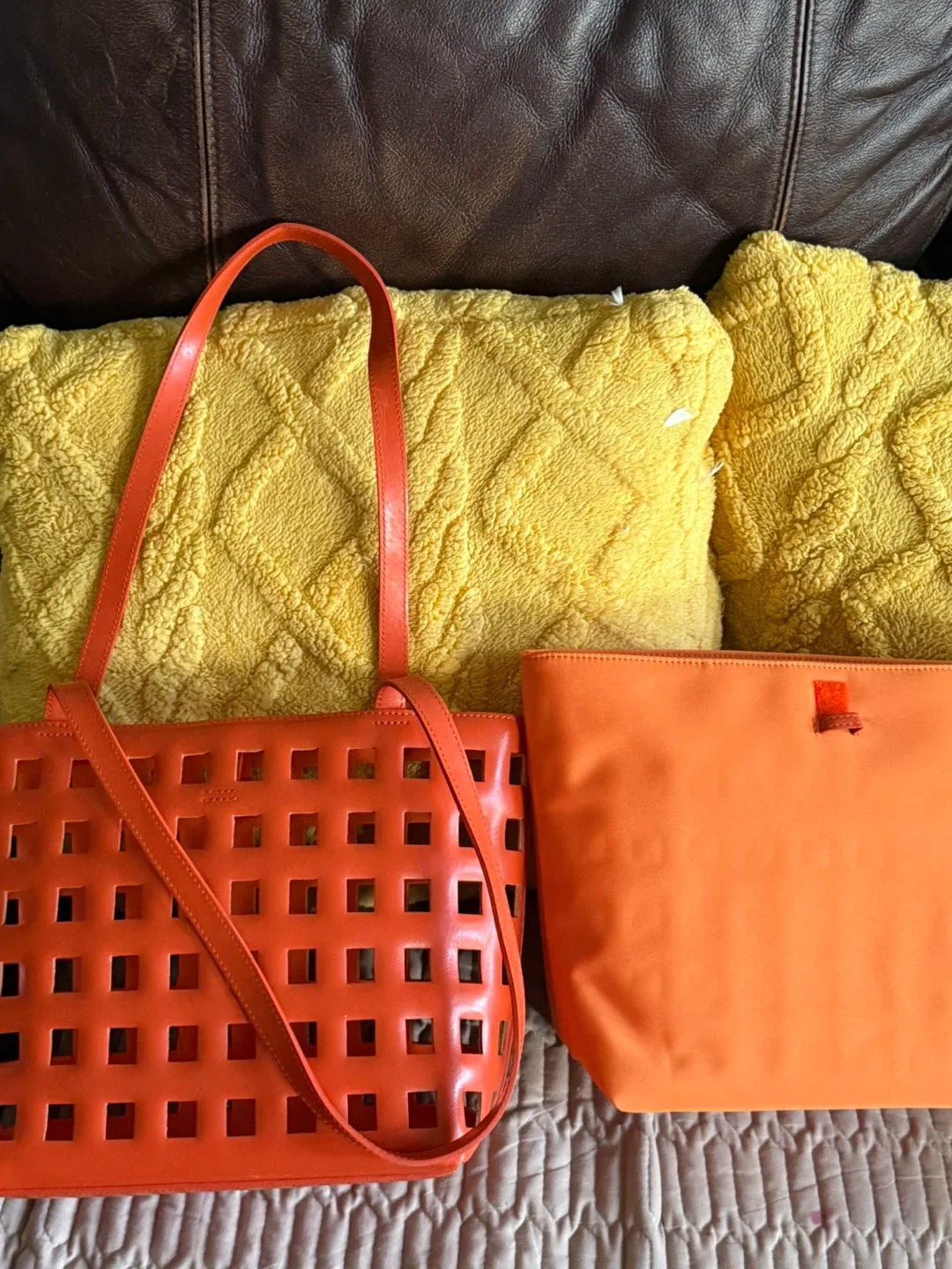 Holt Renfrew Orange Tote Bag image indicator(3)