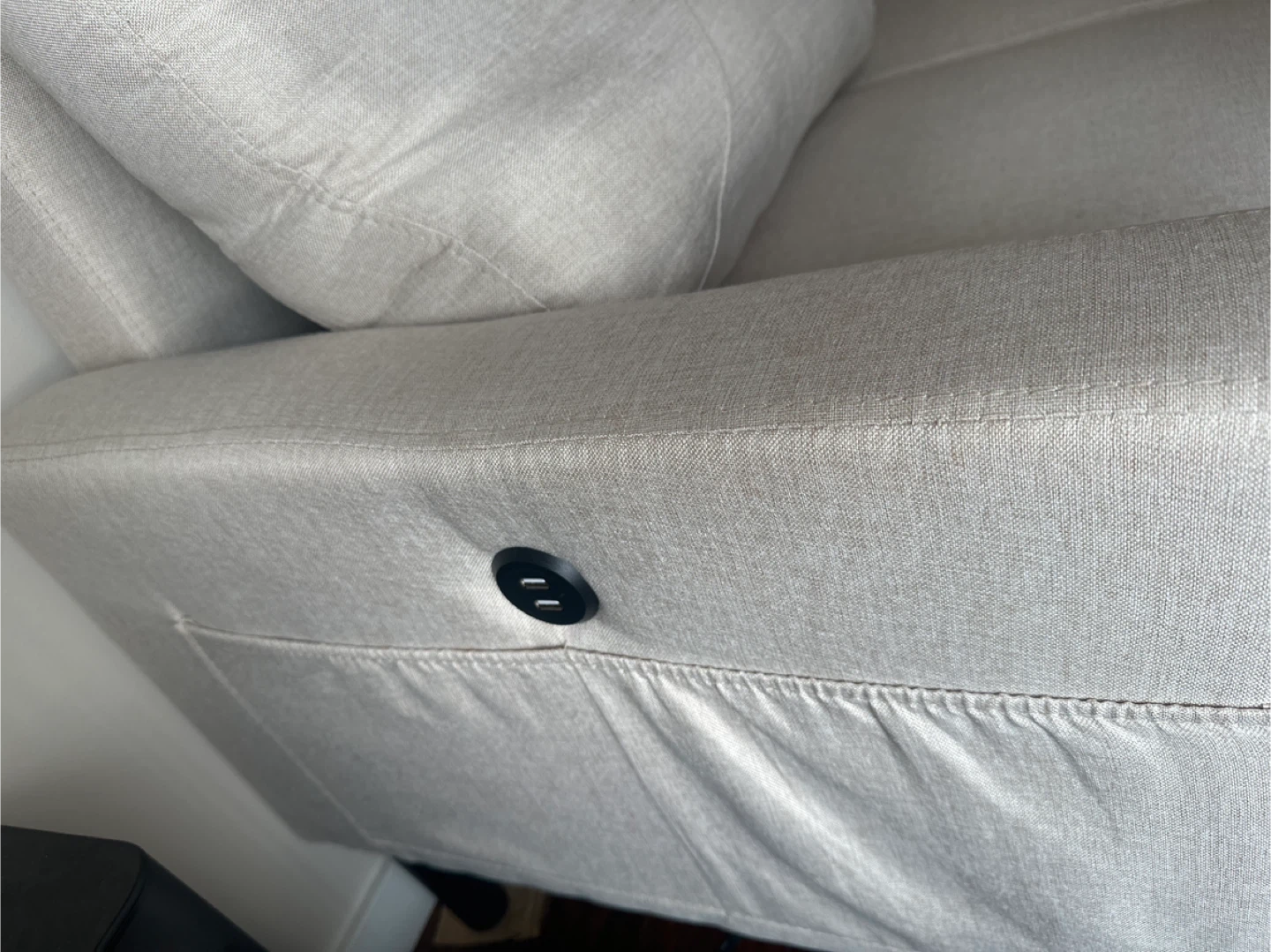 Beige Loveseat Sofa with Pillows - photo 3