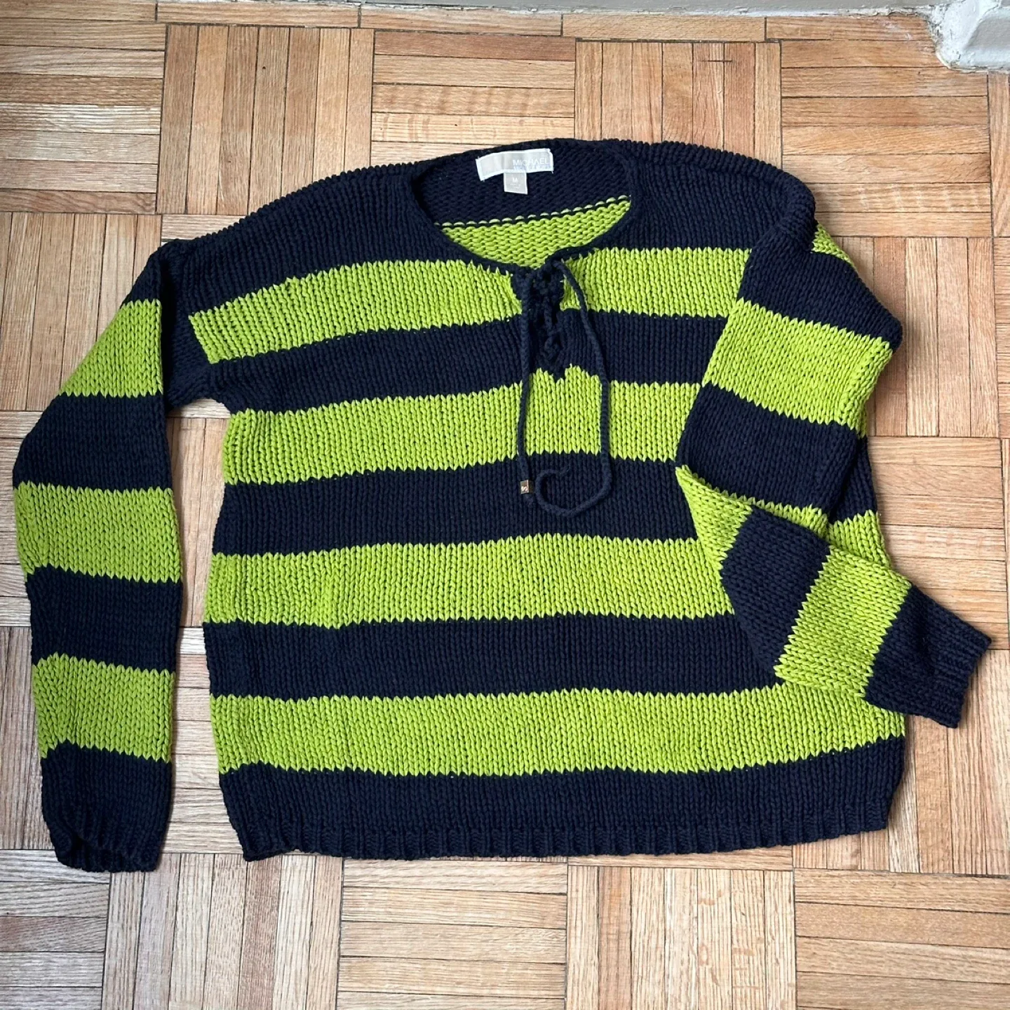 Michael Kors Striped Cotton Sweater - Size M thumbnail